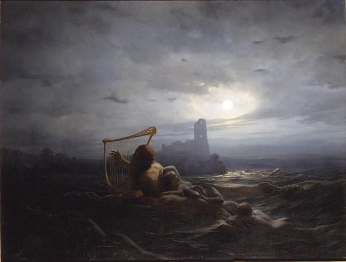 Näcken_och_Ägirs_döttrar_(Nils_Blommér)